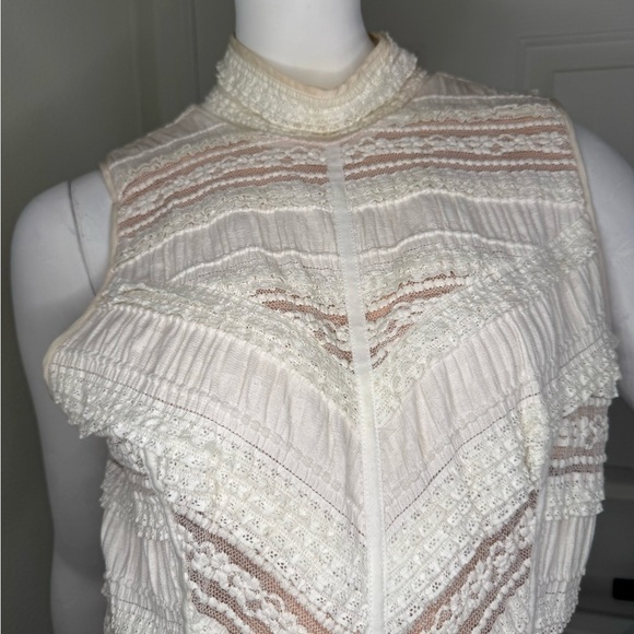 Cinq A Sept Elegant Cream and Brown Women's Dress Size 8. - Picture 7 of 16